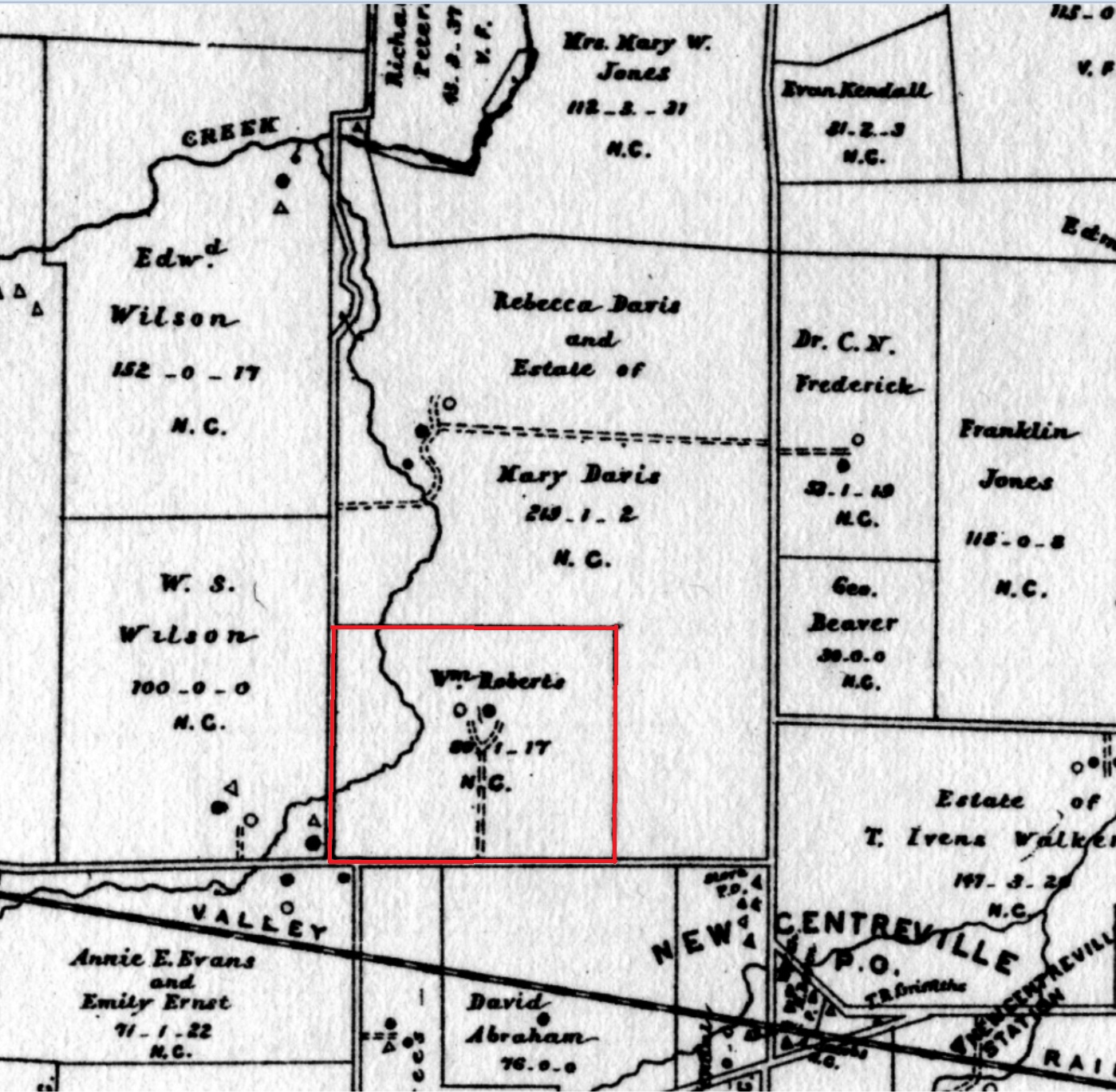 Roberts farm, 1883 not found