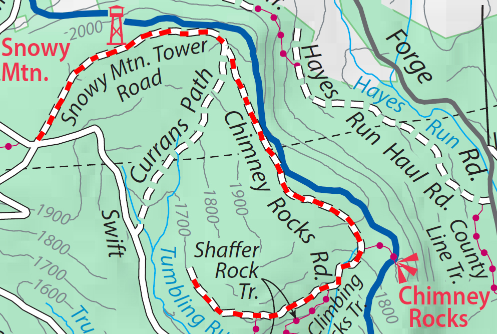 Chimney Rocks road