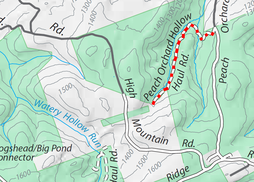 Peach Orchard Hollow haul road road