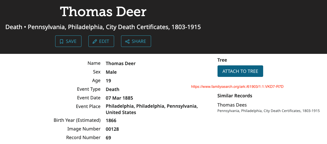 Death Certificate not found